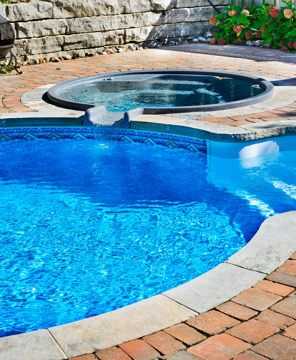 a blue pool of water